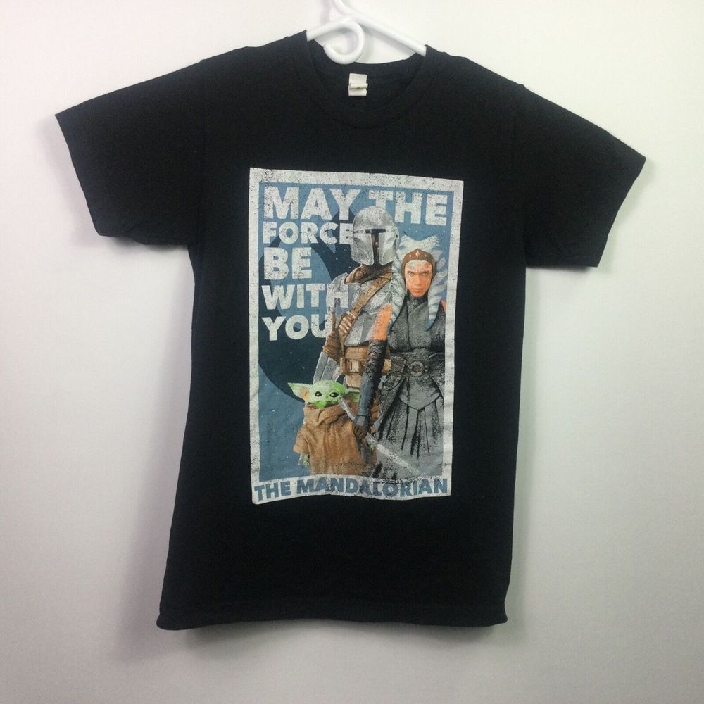 Star Wars The Mandalorian t shirt Mens Size S black May the Force be with you